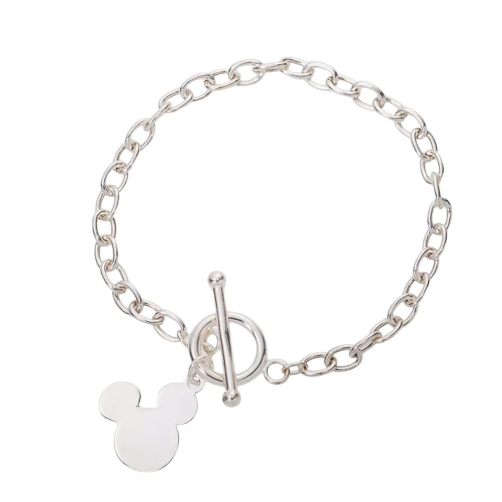 Disney Mickey Mouse Charm Toggle Bracelet in Sterling Silver